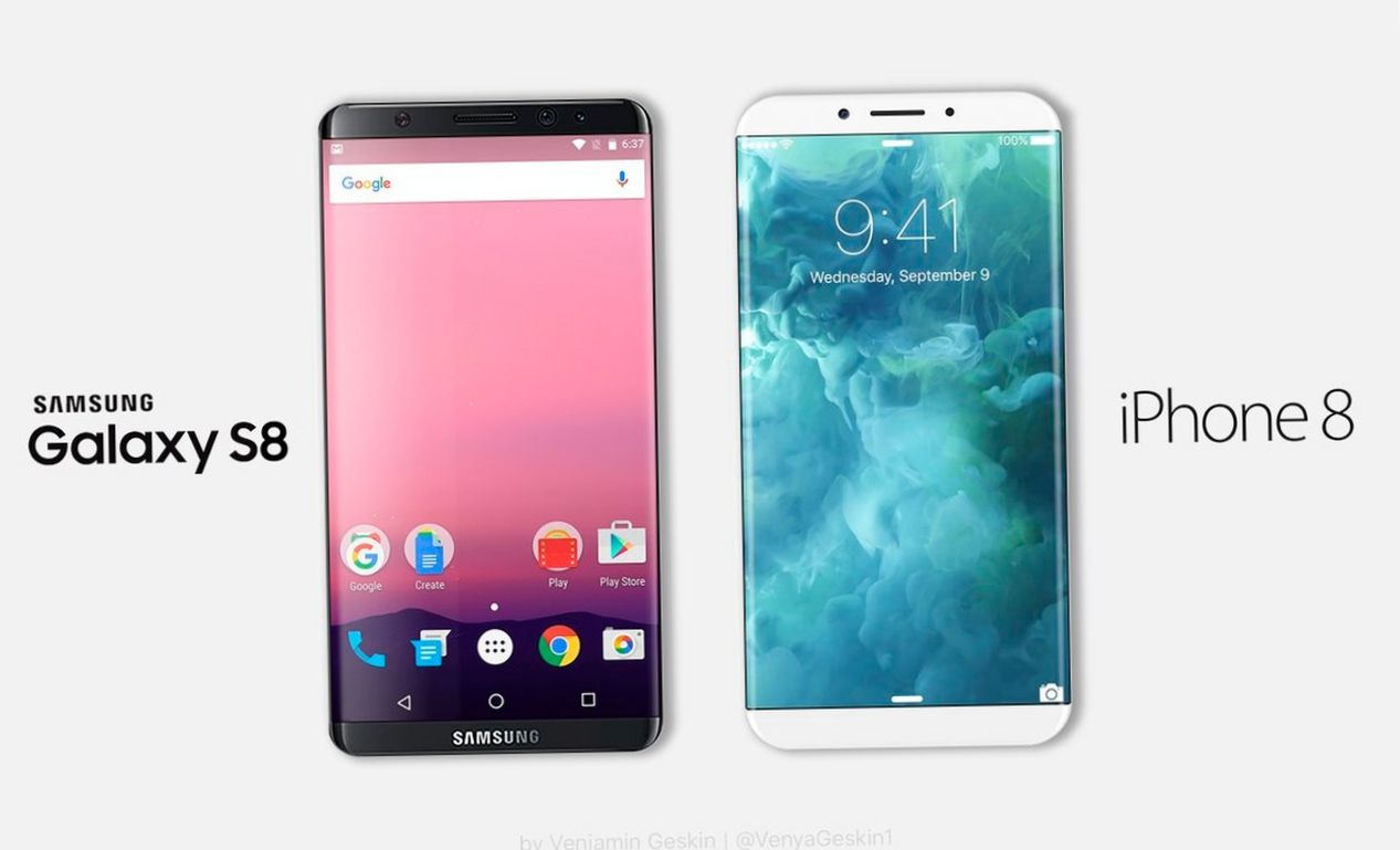 Размечтались: как независимые дизайнеры видят iPhone 8 и Galaxy S8 (размечтаться, независимый, дизайнеры, видеть) Размечтались: как независимые дизайнеры видят iPhone 8 и Galaxy S8